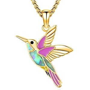 14k Hummingbird Necklace